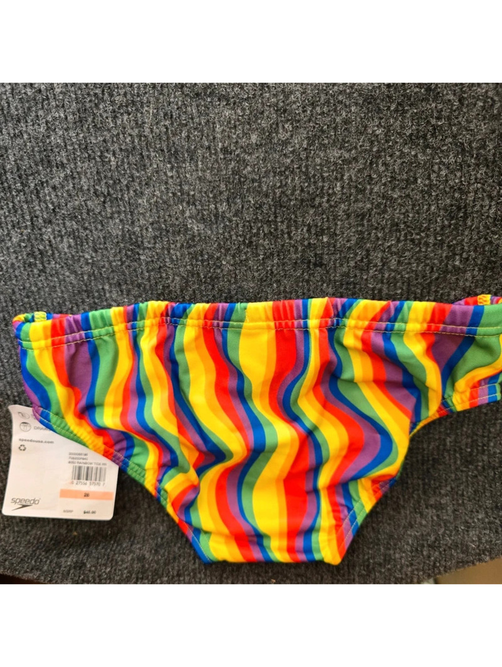 NWT Speedo Pride Eco Endurance Swim Brief Rainbow Tide Wavy Stripe Men’s Size 28